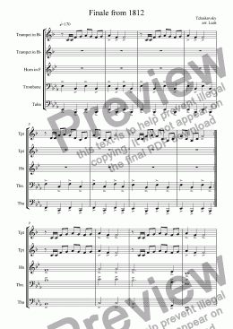 page one of Finale from 1812 (Brass Quintet)