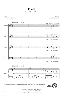 page one of Truth (SATB Choir)