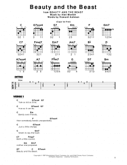 page one of Beauty And The Beast (Really Easy Guitar)