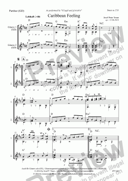 page one of Caribbean Feeling (GD/Score & Parts) mit Percussionteil