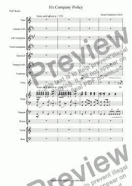 page one of It’s Company Policy (Orchestral Version)