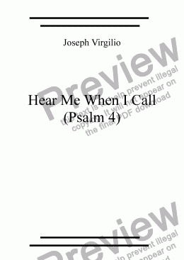 page one of Hear Me When I Call (psalm 4)