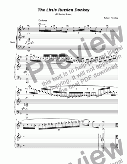 page one of Mendez - The Little Russian Donkey (El Burrito Ruso)  for trumpet Bb & piano