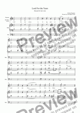 page one of Lord For the Years Descant for Choir and Organ