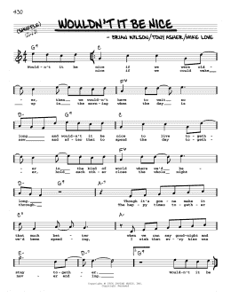 page one of Wouldn't It Be Nice (Real Book – Melody, Lyrics & Chords)