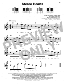 page one of Stereo Hearts (feat. Adam Levine) (Super Easy Piano)