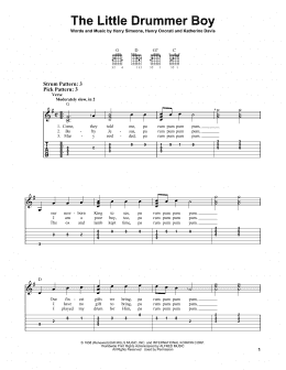 page one of The Little Drummer Boy (Easy Guitar Tab)