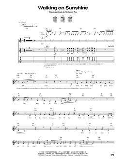 page one of Walking On Sunshine (Guitar Tab)
