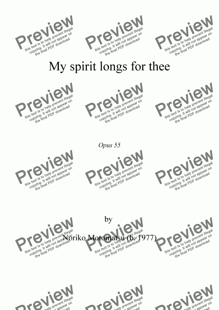 page one of My spirit longs for thee