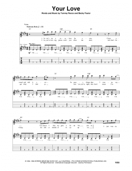page one of Your Love (Guitar Tab)