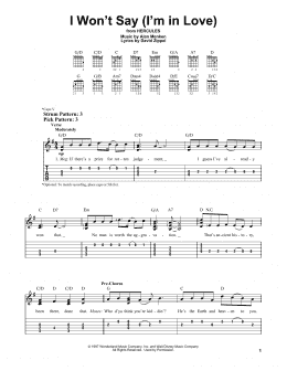 page one of I Won't Say (I'm In Love) (from Hercules) (Easy Guitar Tab)