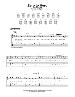 page one of Zero To Hero (from Hercules) (Easy Guitar Tab)