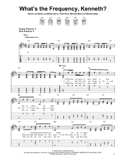 page one of What's The Frequency, Kenneth? (Easy Guitar Tab)