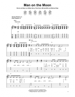 page one of Man On The Moon (Easy Guitar Tab)