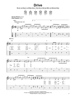 page one of Drive (Easy Guitar Tab)