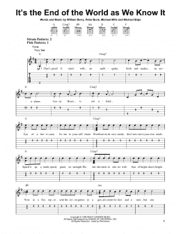 page one of It's The End Of The World As We Know It (Easy Guitar Tab)