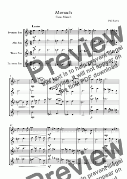 page one of Monach - Saxophone Quartet