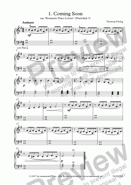 page one of  Romantic Piano Letters: 01. Coming Soon (KS)