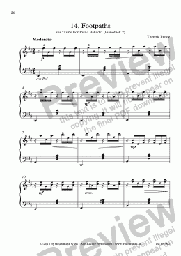page one of Time For Piano Ballads: 14. Footpaths (KS)