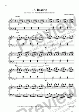 page one of Time For Piano Ballads: 18. Boating (KS)