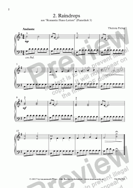 page one of  Romantic Piano Letters: 02. Raindrops (KS)