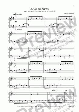 page one of  Romantic Piano Letters: 03. Good News (KS)
