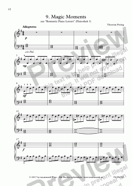 page one of  Romantic Piano Letters: 09. Magic Moments (KS)