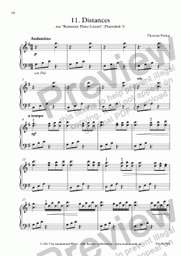 page one of  Romantic Piano Letters: 11. Distances  (KS)