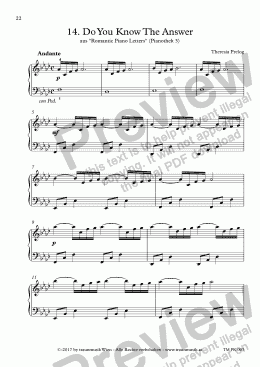 page one of  Romantic Piano Letters: 14. Do You Know The Answer (KS)