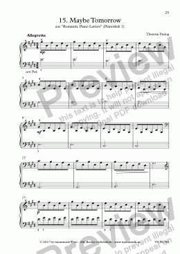 page one of  Romantic Piano Letters: 15. Maybe Tomorrow (KS)