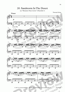 page one of  Romantic Piano Letters: 20. Sandstorm In The Desert (KS)