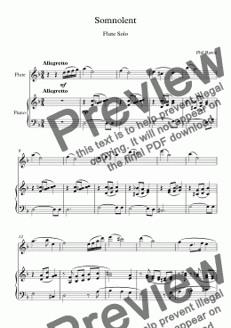 page one of Somnolent - Flute Solo
