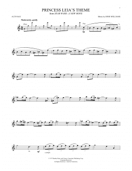 page one of Princess Leia's Theme (from Star Wars: A New Hope) (Alto Sax Solo)