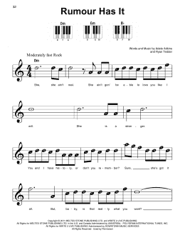 page one of Rumour Has It (Super Easy Piano)