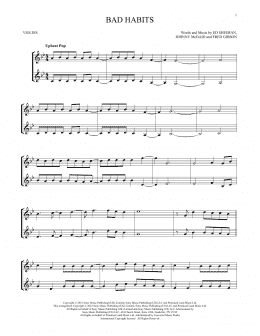 page one of Bad Habits (Violin Duet)