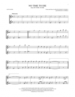 page one of No Time To Die (Alto Sax Duet)