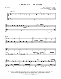 page one of Too Good At Goodbyes (Clarinet Duet)