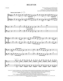page one of Believer (Cello Duet)