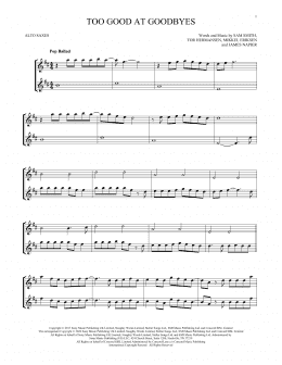 page one of Too Good At Goodbyes (Alto Sax Duet)