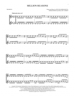 page one of Million Reasons (Trumpet Duet)