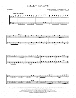 page one of Million Reasons (Trombone Duet)