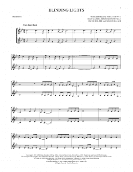 page one of Blinding Lights (Trumpet Duet)