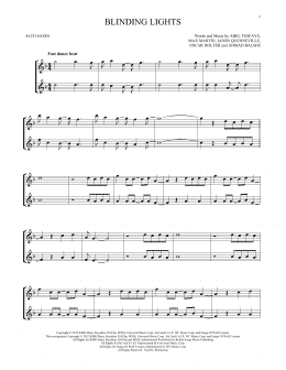 page one of Blinding Lights (Alto Sax Duet)