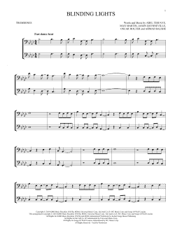 page one of Blinding Lights (Trombone Duet)