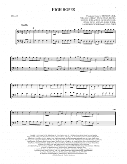 page one of High Hopes (Cello Duet)