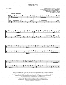 page one of Señorita (Alto Sax Duet)