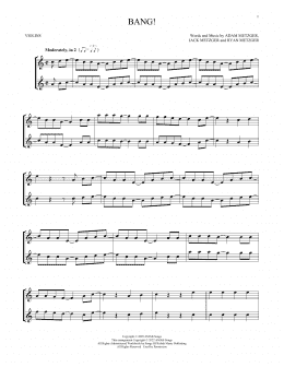 page one of Bang! (Violin Duet)