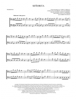 page one of Señorita (Trombone Duet)
