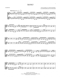 page one of Bang! (Trumpet Duet)