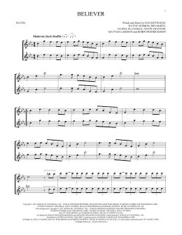 page one of Believer (Flute Duet)